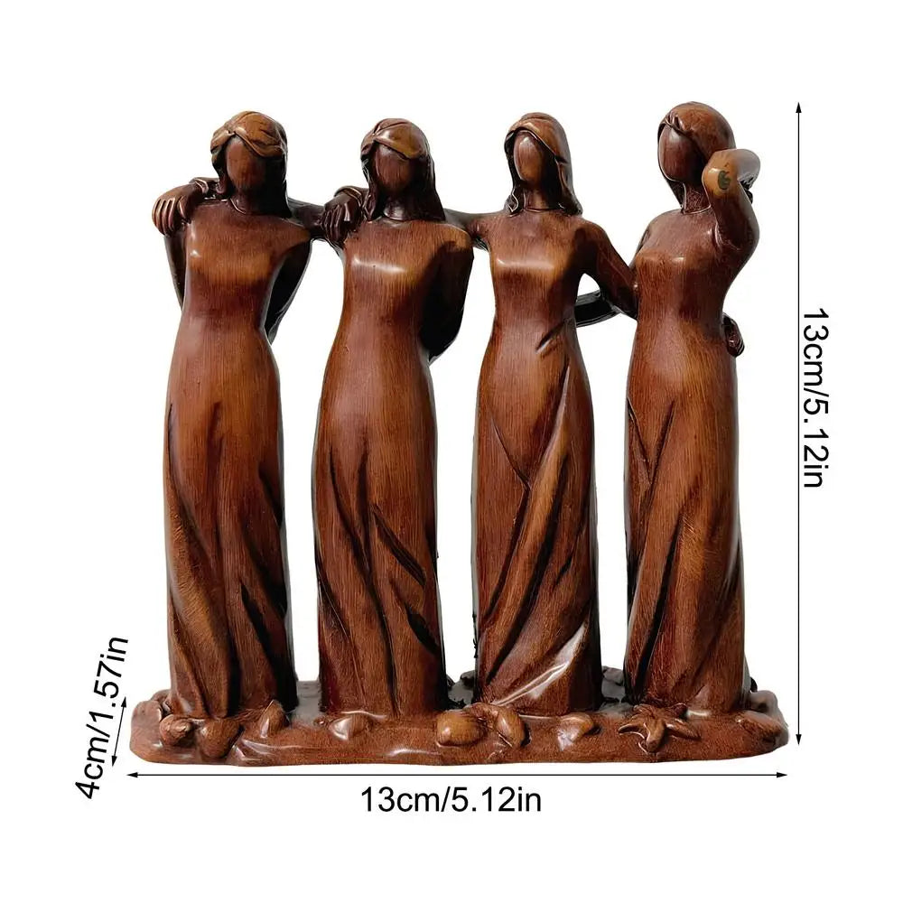Sister Statues and Figurines Resin Sisters Ornament Sculptures Home Decor for Display Desk Bedside Workplace Living Room Qme as shown