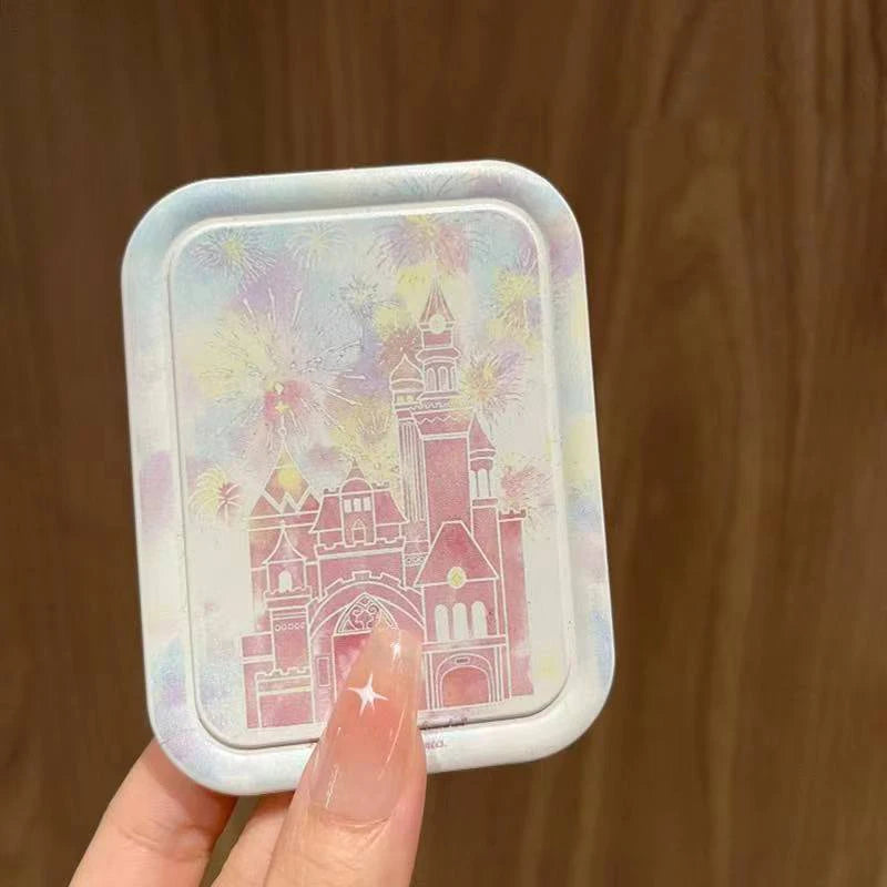 Fireworks Castle Flip-top Folding Mirror Portable Rectangle Cosmetic Qme