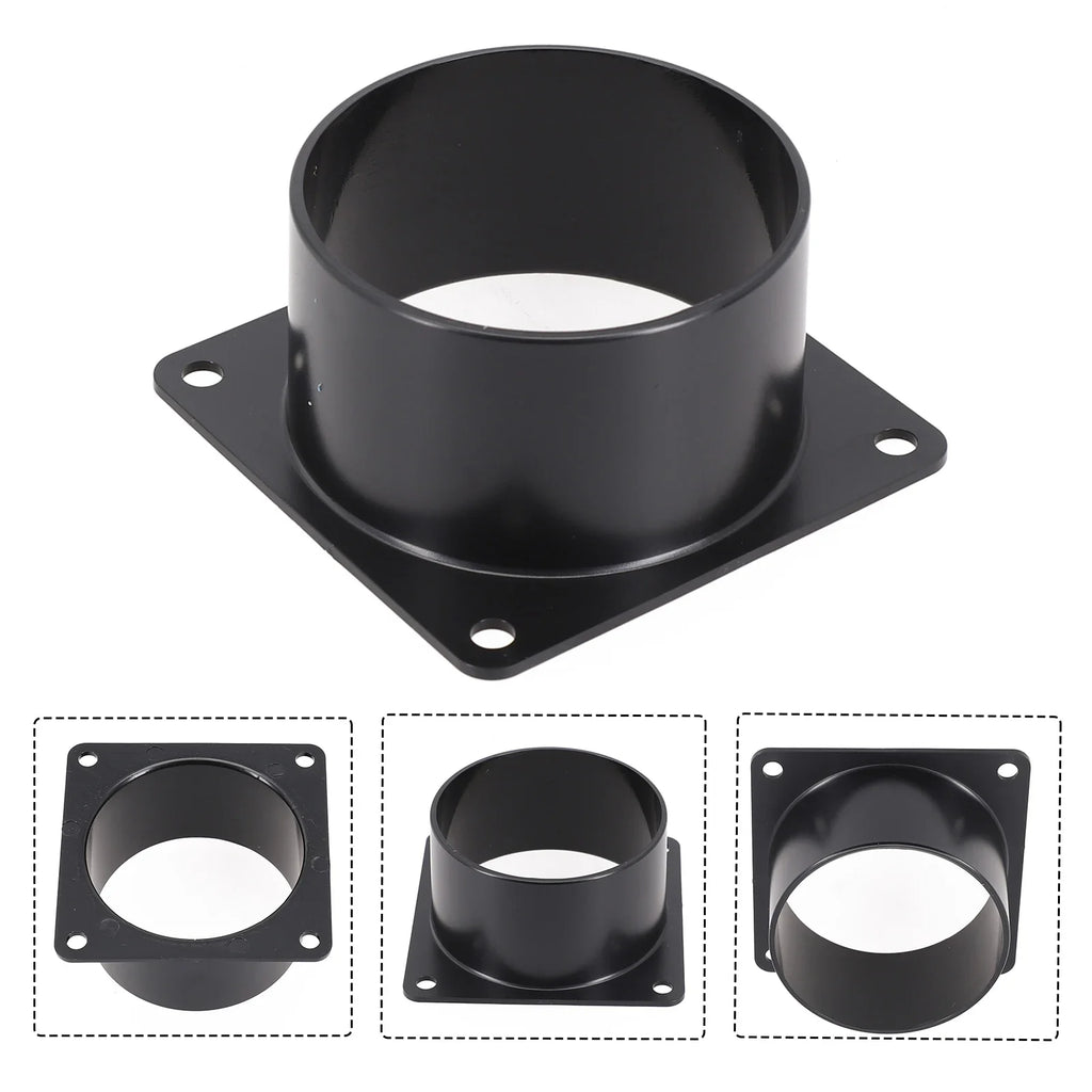 1pc Flange Connector ABS Black 75MM 100MM 120MM Smooth Small Air Resistance Indoor Ventilation Equipment Pipes Connections Qme
