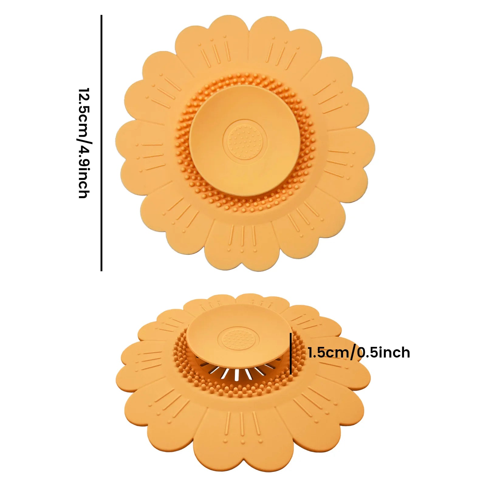 Silicone Drain Protector Pad Stops Hair Clogs Bad Smells Flexible Qme Orange
