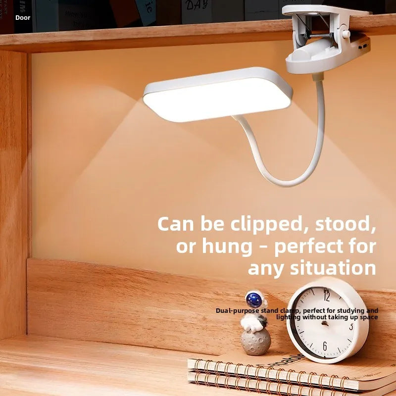 Clip-on LED Reading Lamp USB-Charged Portable Light Reduce Eye Strain Qme