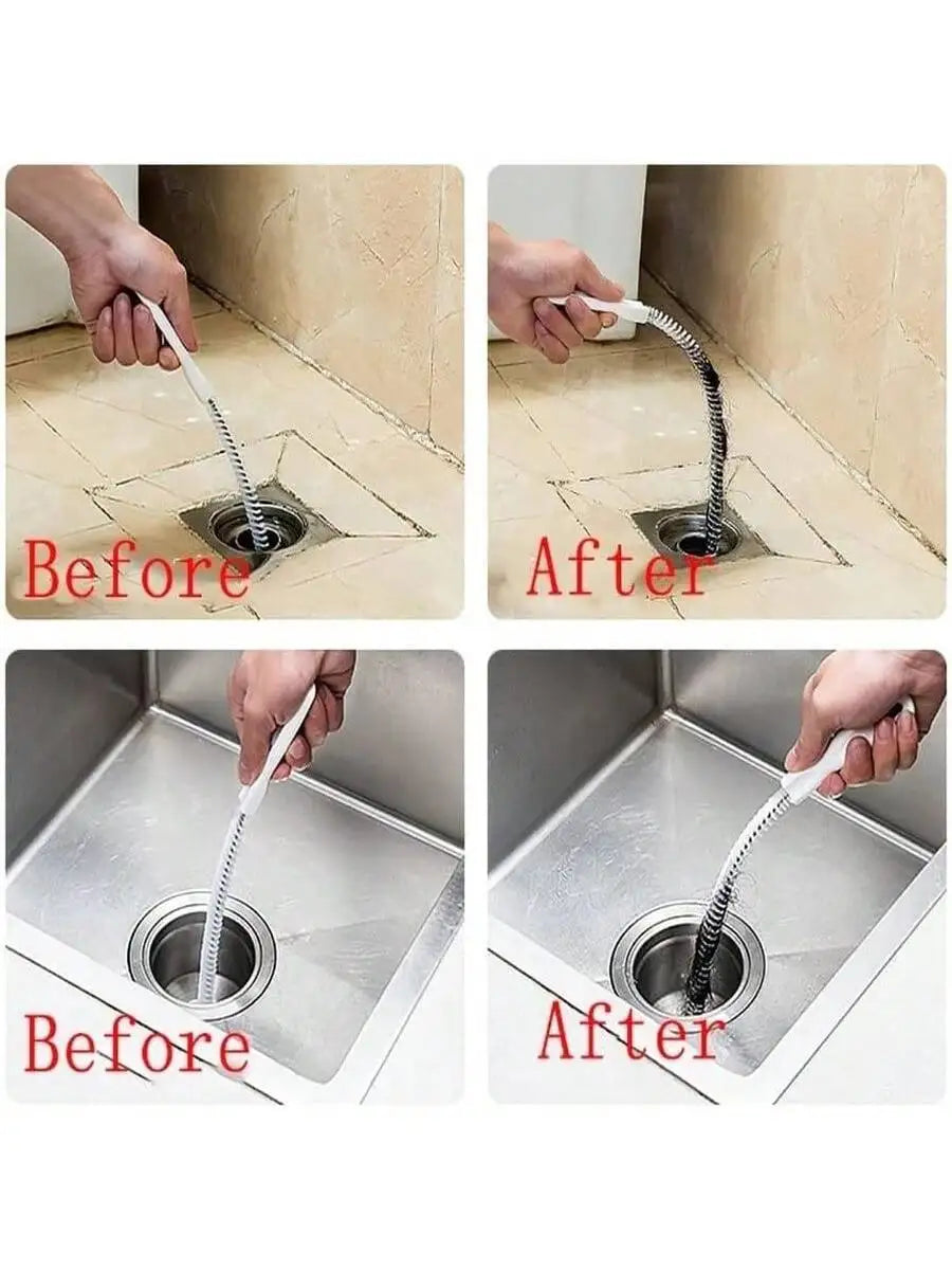 Multi Purpose Pipe Cleaning Brush Flexible Long Handle Sink Drain Qme