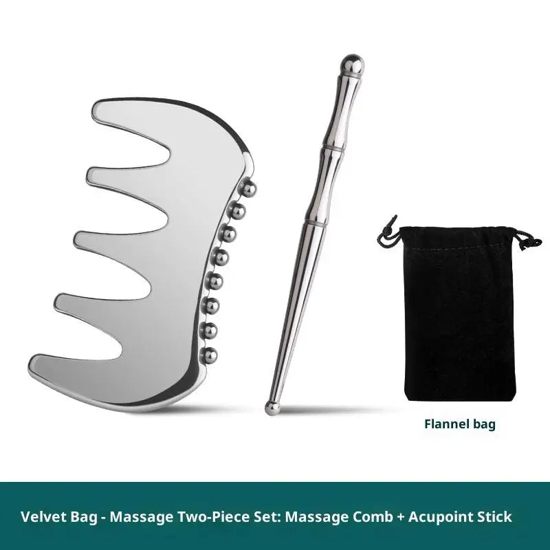 Gua Sha Board Guasha Massage Face Stainless Steel Body Massager Qme C