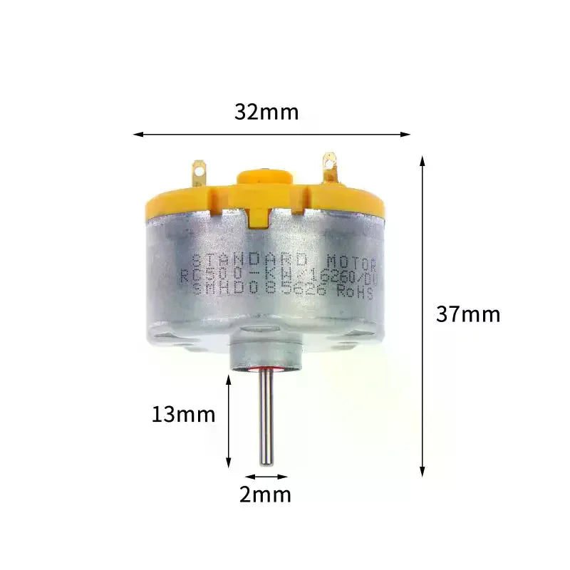 Standard Motor RC500-KW/16260 DC 6V 9V 12V Mini 32mm Diameter Round Spindle Motor Long Shaft For Machine Qme