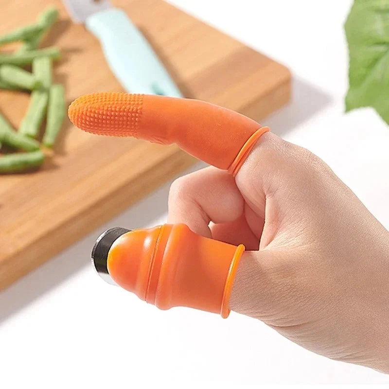 Multifunctional Thumb Knife Finger Cots Set Labor-Saving Picking Tool for Strawberry Hulling Garlic Peeling Vegetable Qme
