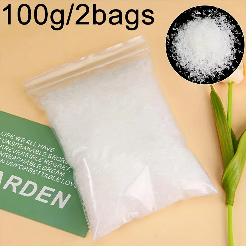 100g Artificial Snow Flakes, Fake Snow for Christmas Decor & Winter Crafts Qme 100g