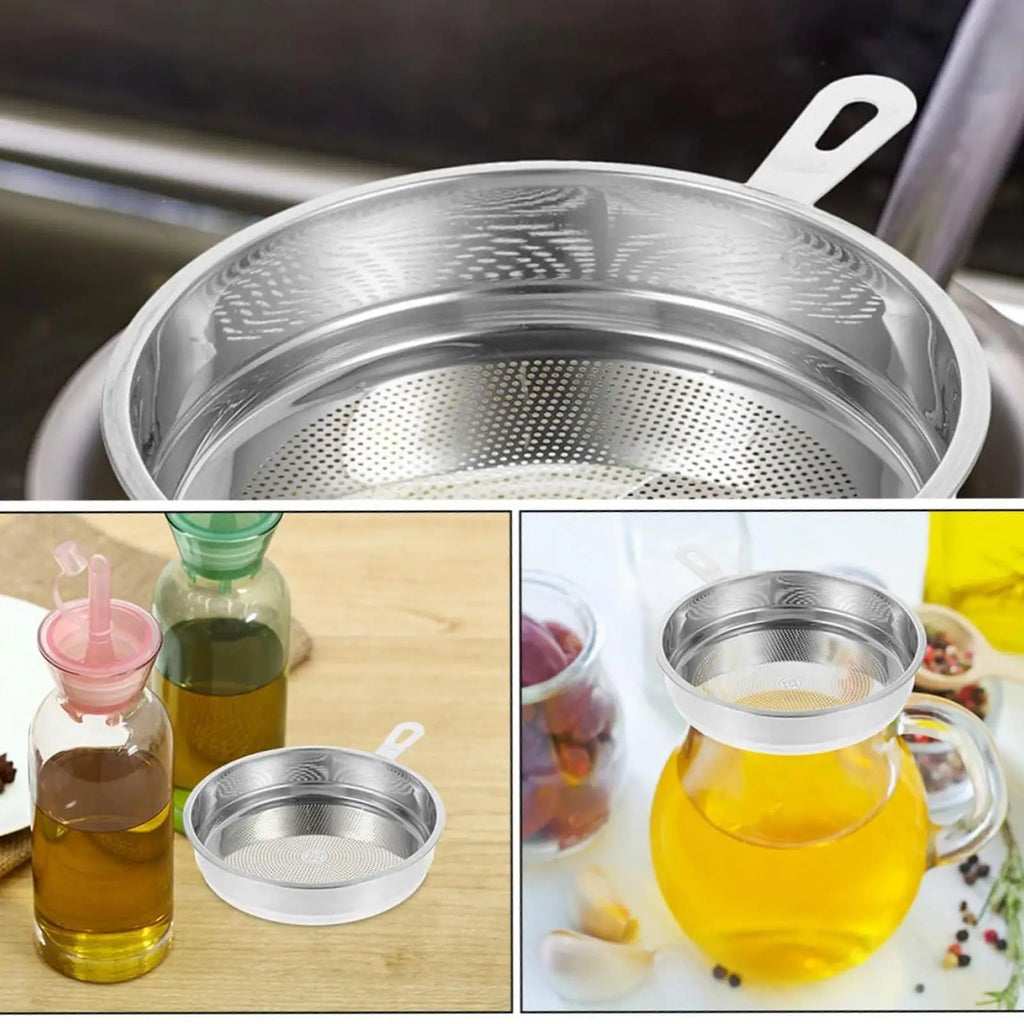 Frying Oil Filter Stainless Steel Mesh Separator Deep Fryer Kitchen Qme