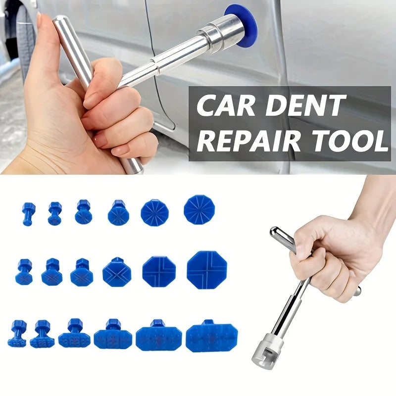 Car Dent Repair Tool with 18pcs spacers Paintless Dent Repair Tool Kit Used for Bodywork Slight Dent Small Hail Dent Qme