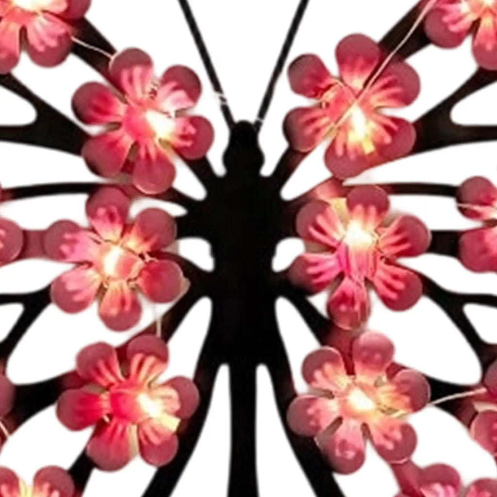 Butterfly Solar Lights Outside Waterproof Metal Pathway Lamp Garden Qme