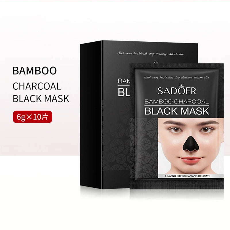 Bamboo Charcoal Blackhead Removing Peel-off Mask 10-Piece Travel Qme