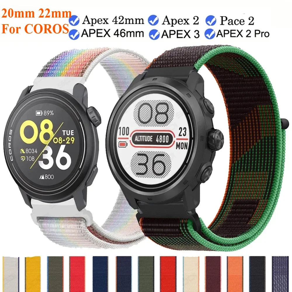 Sport Nylon Loop For COROS PACE 3 2/APEX 2 Pro/APEX Pro Wristband For COROS APEX 2 Pro 46mm 42mm Bracelet 20mm 22mm Watch Strap Qme