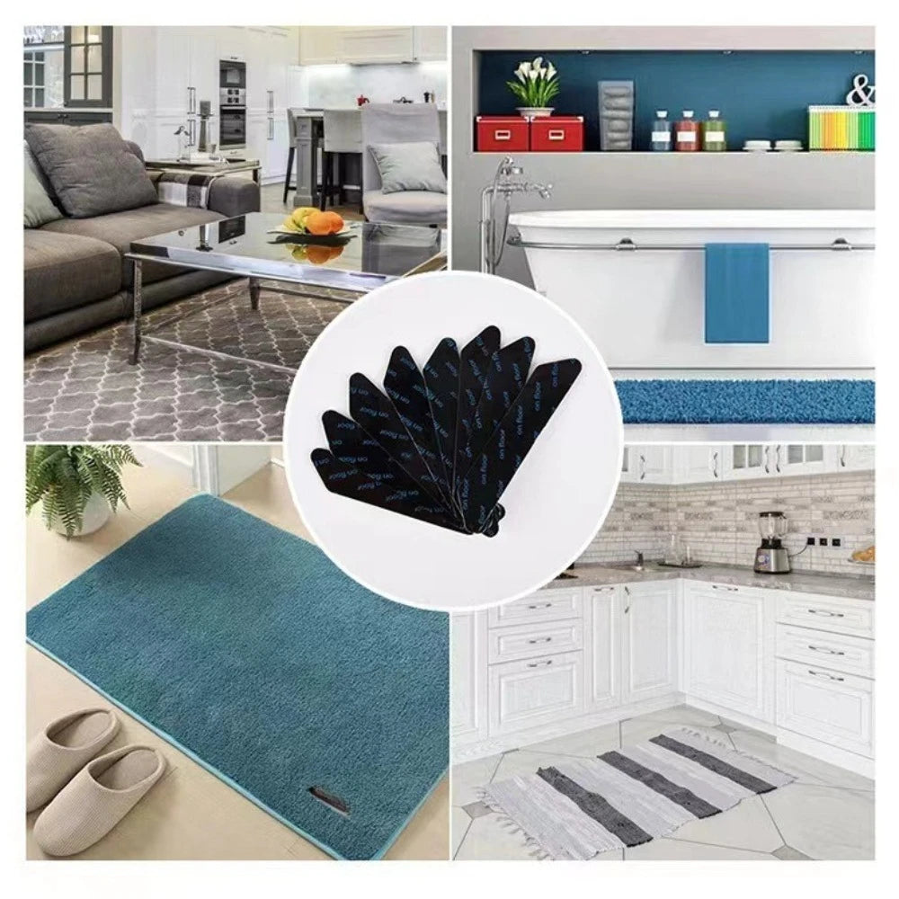 8/16/32pcs Reusable Washable Non-slip Carpet Gripper Anti-Curling Corner Pad Fixed Tape Multi Purpose Floor Rug Mat Stickers Qme