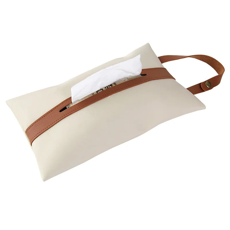Simple Matching Tissue Bag Car Box Pumping Hanging Decorative Cover Qme Beige