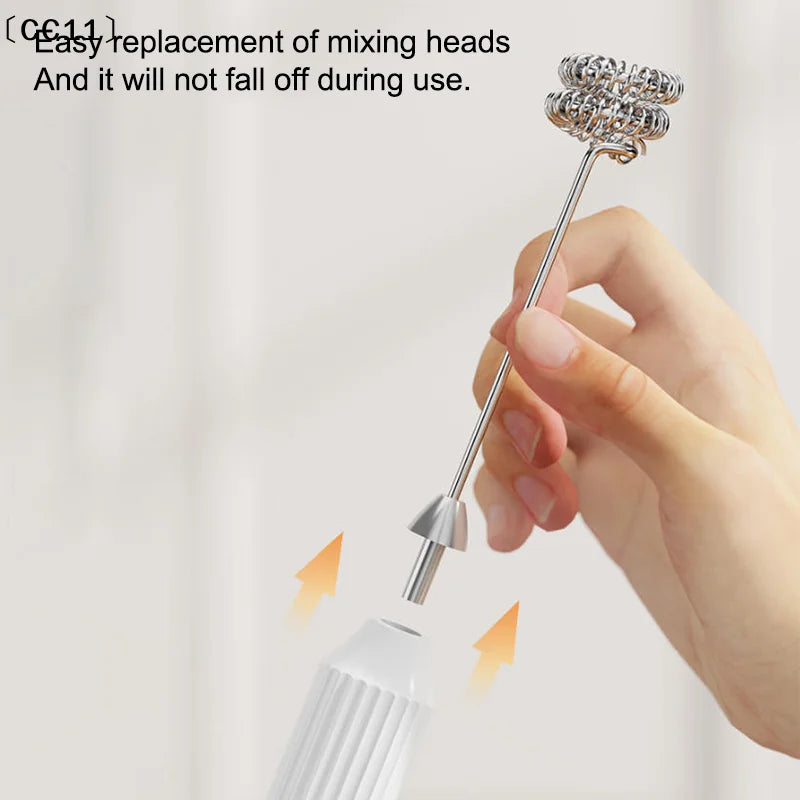 Electric Coffee Milk Foaming Mixer Creamer Whisk Handheld Egg Beater Qme