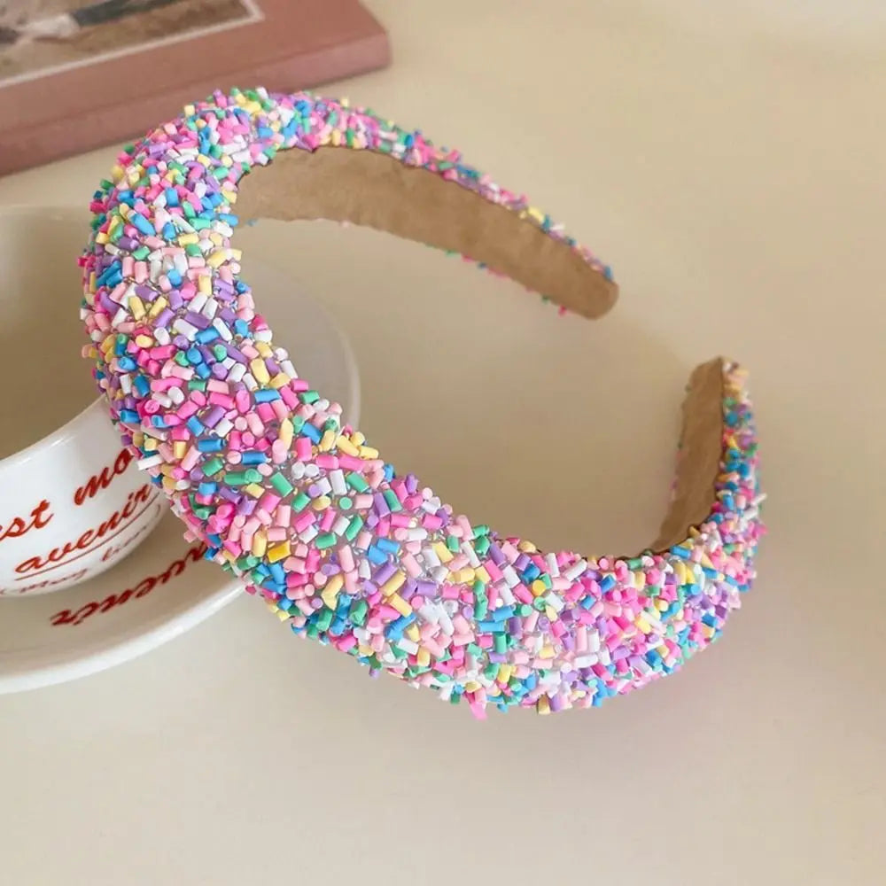 Cute Star Donut Headband Face Wash Korean Hair Hoop Candy Acrylic Qme