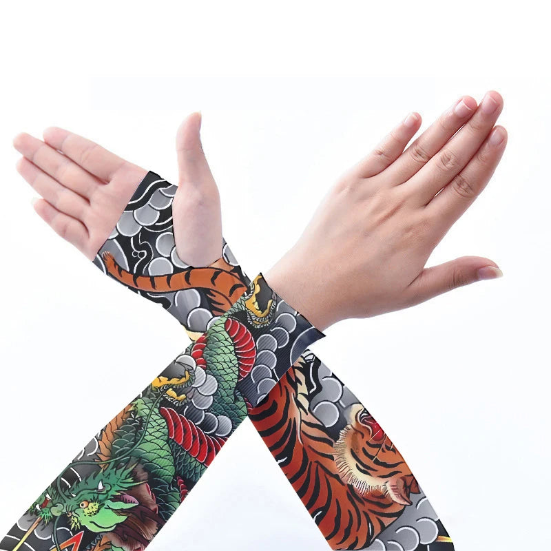 Summer Cold Sleeves Ice Wristbands UV Protection Wrists Flower Arms Qme style4 One Size
