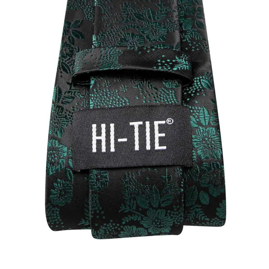 Hi-Tie Paisley Purple Green Floral Silk Elegant Tie For Men Groom Wedding Men Necktie Pocket Square Cufflink Accessory Wholesale Qme