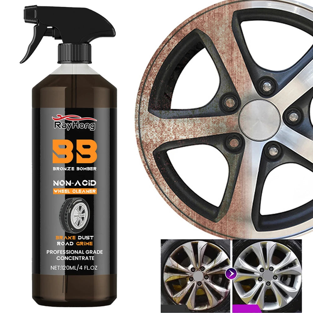Car Detailing Brake Dust Remover 120ml Powerful Brake Cleaner Spray Car Wash Wheel Cleaning Spray for Cleaning Wheels and Tires Qme