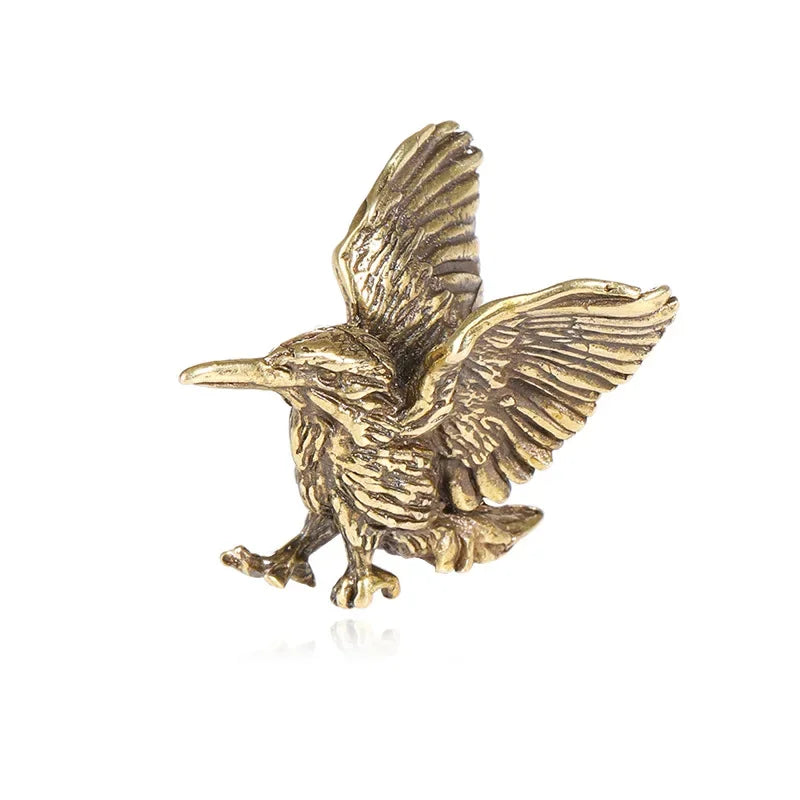 Brass Opening Wing Mini Eagle Bird Art Decoration Home Living Room Qme