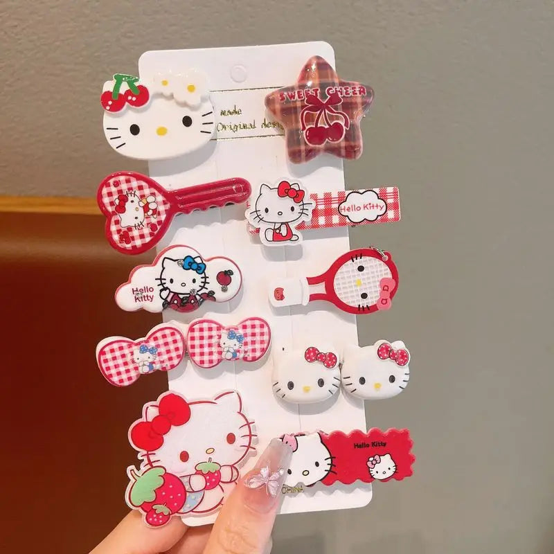 Hello Kitty Cartoon Hair Clip Cute Hair Accessory New Style Forehead Bangs Clip for Students Qme