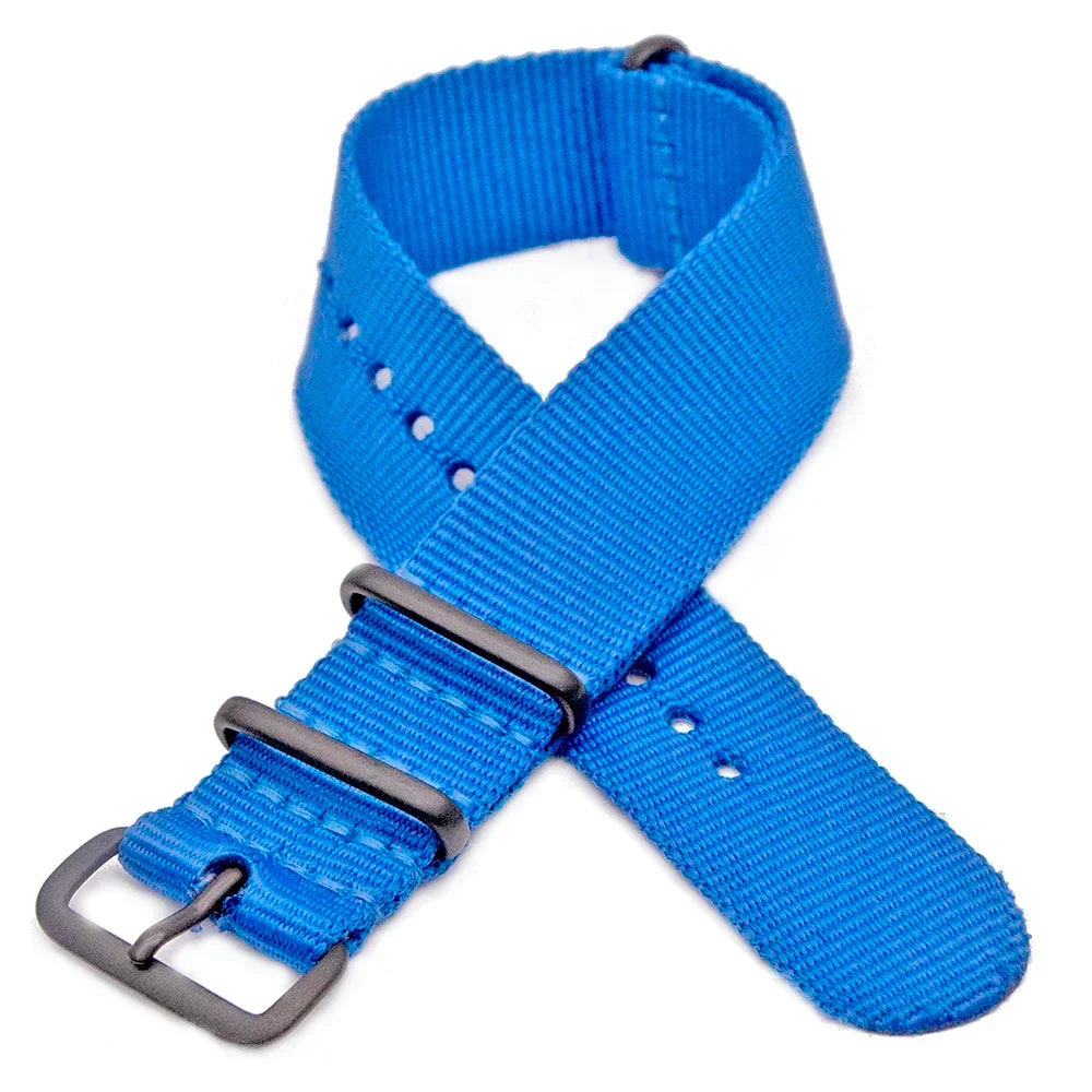 Sports Watch Band Nylon Strap Stainless Steel Black Frosted Buckle