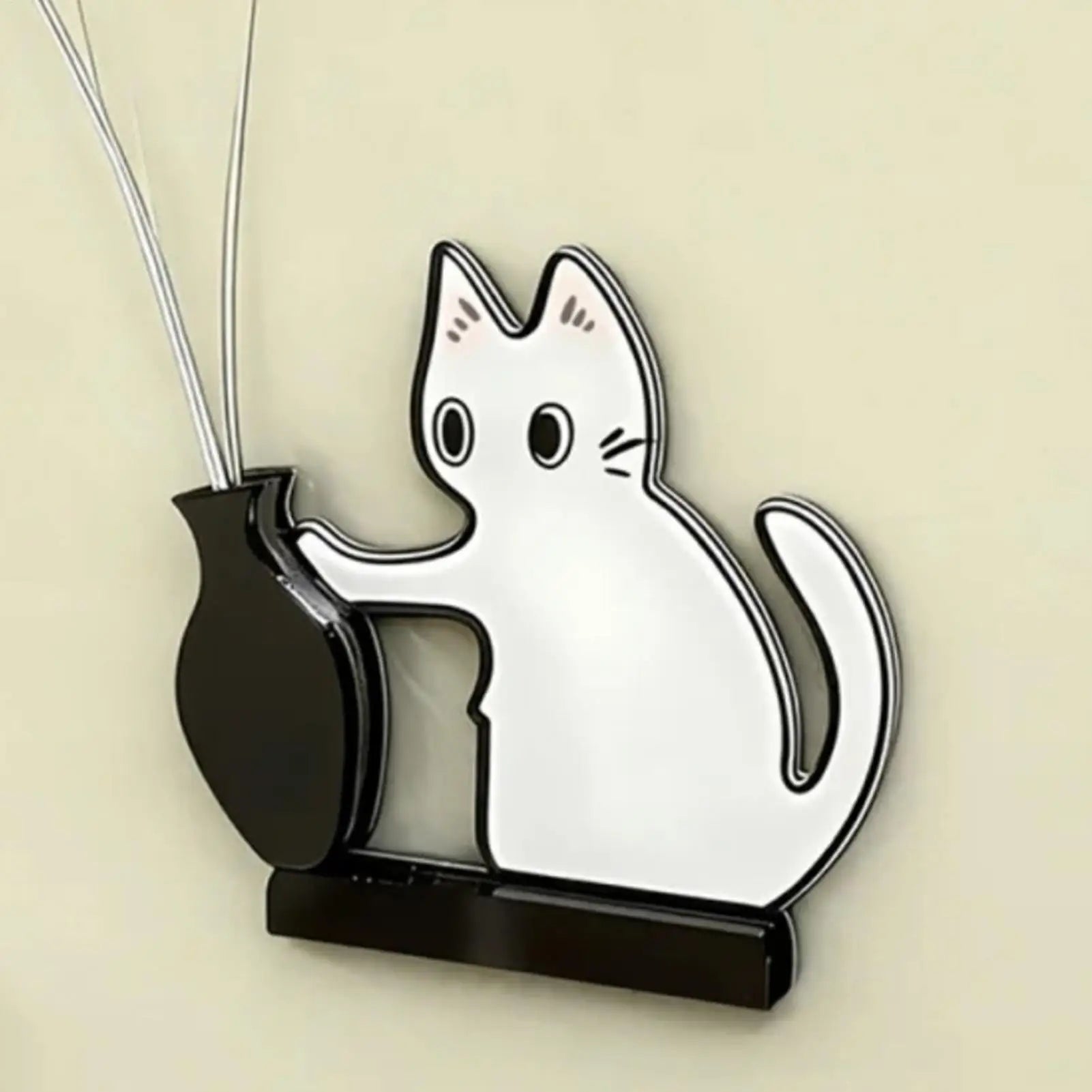 Cat Whisker Fridge Magnet Decorative Acrylic Cute Wide Opening Cat Whiskers Storage Container for Refrigerators Washing Machines Qme