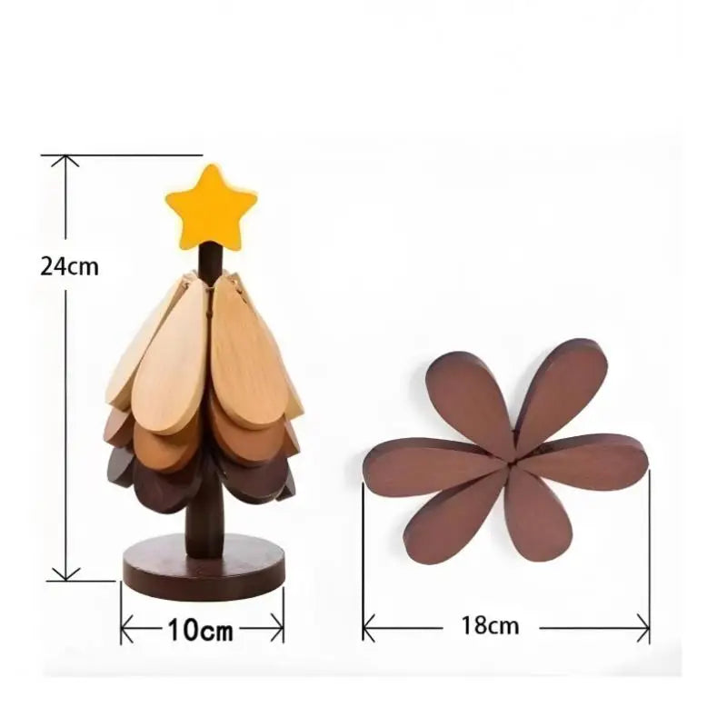 Tree Insulation Mat Solid Wood Dining Table Anti Scalding Pot Qme