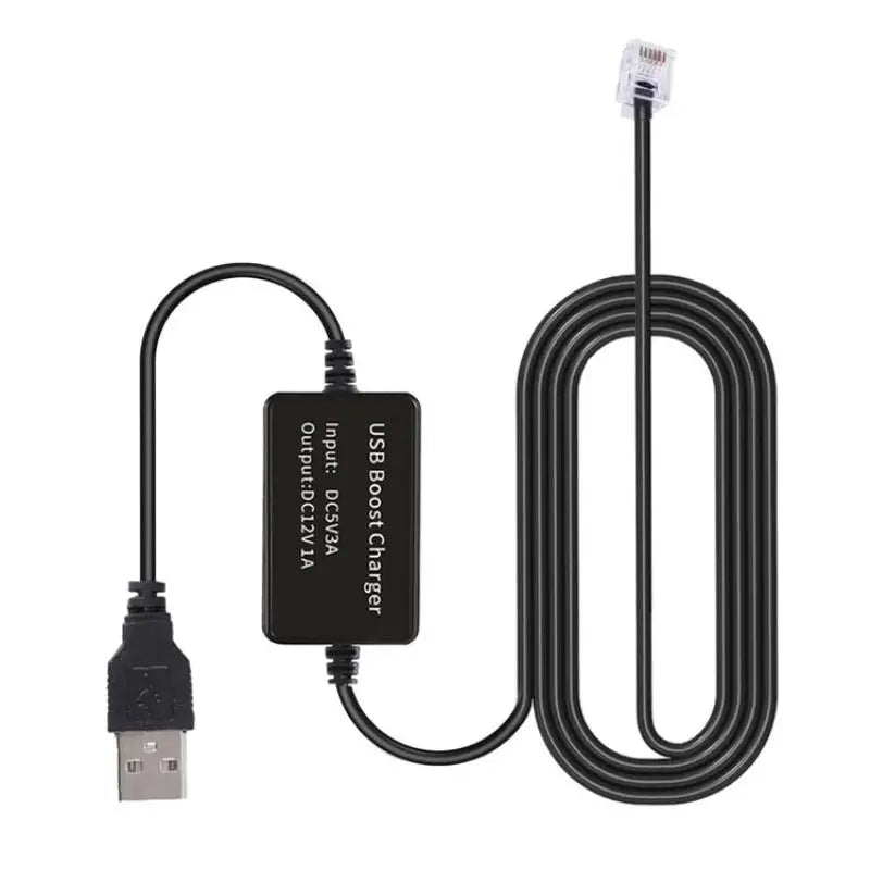 USB RJ11 Plug Cable DC55X21 Radar Detector Power Connect Car Charger Qme