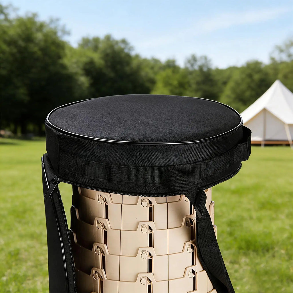 Carry Case for Folding Stool Round Pouch with Shoulder Strap Foldable Stool Bag with Zipper for Sketching Camping Picnic Qme