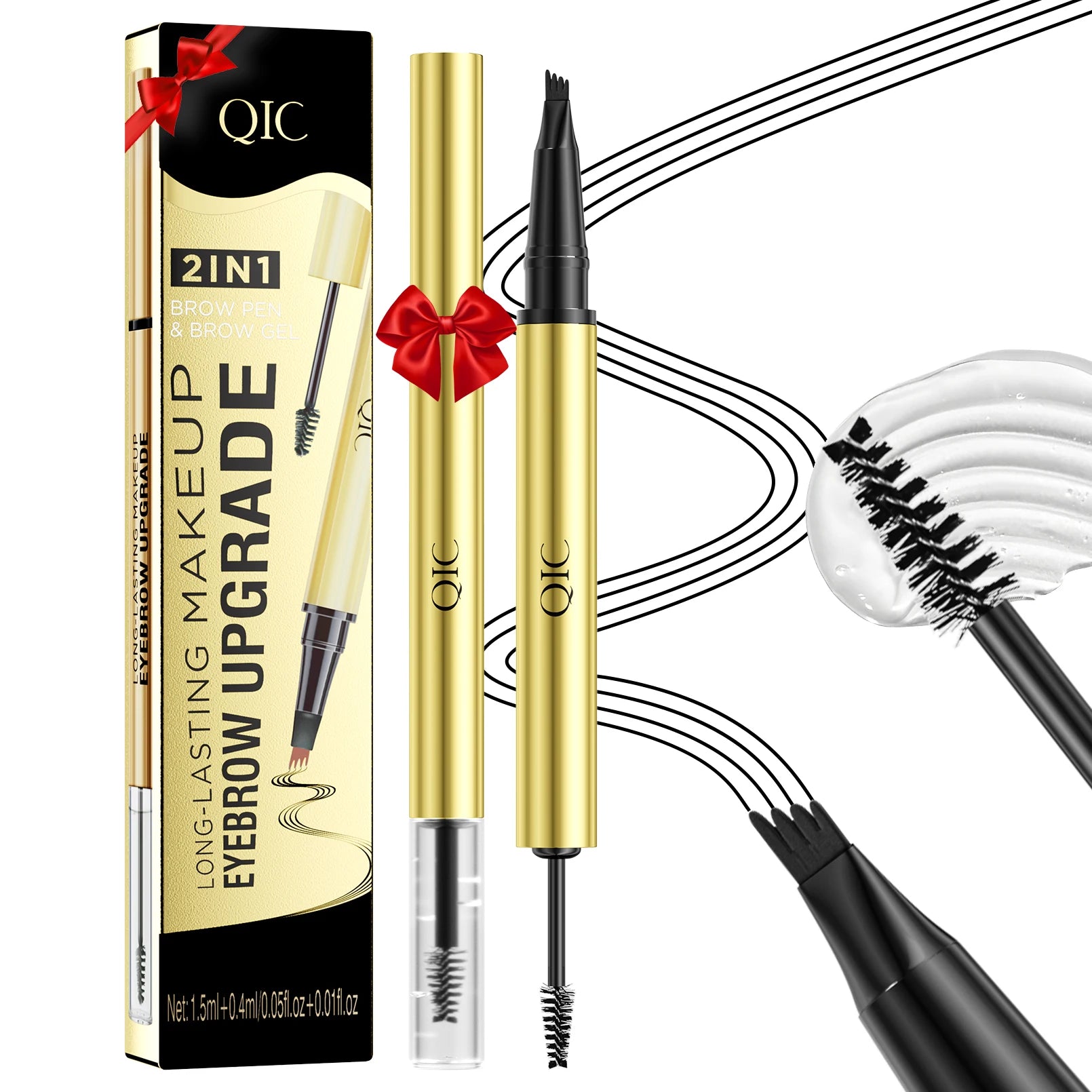 5 Colors 1pc Eyebrow Pen Waterproof 4 Split Tip Eyebrows Pen Eyebrow Tattoo Pen Waterproof Liquid Black Eyebrow Makeup Pencil Qme