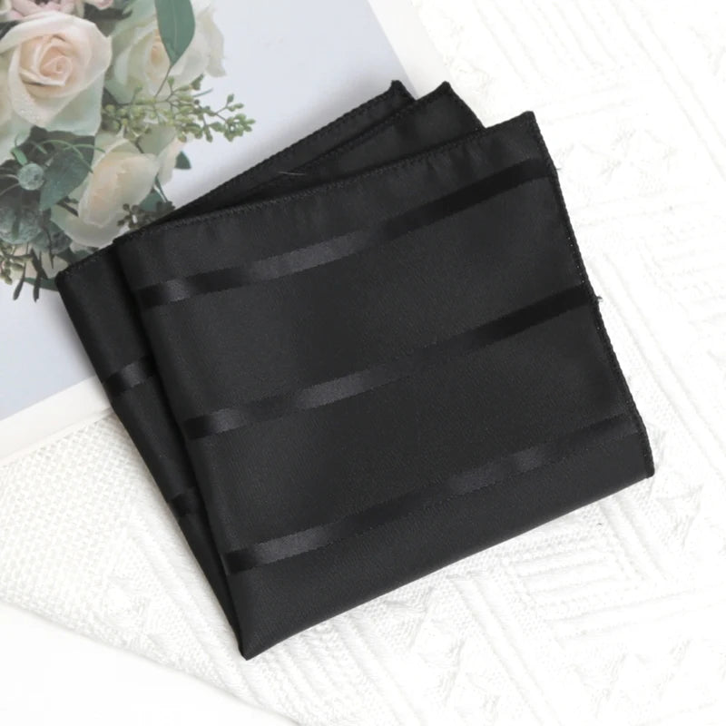 Black Stripe Tie Cufflink Cravat Bowtie Set Wedding Ties Gifts for Men Handky Elegant Necktie for Designer Business Accessories Qme T-3