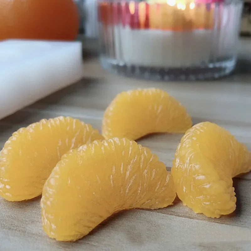 4 Hole Orange Silicone Mold DIY Fruit Cake Mould Aromatherapy Candle Qme