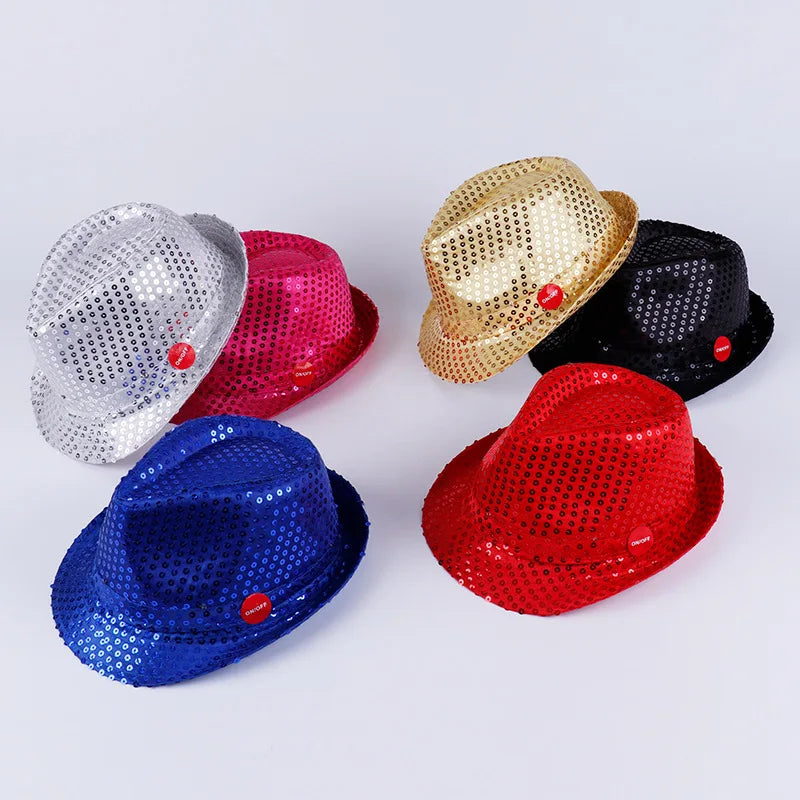 Stage Performance Sequined Hip-hop Hat Children's Day Dance Jazz Men Qme