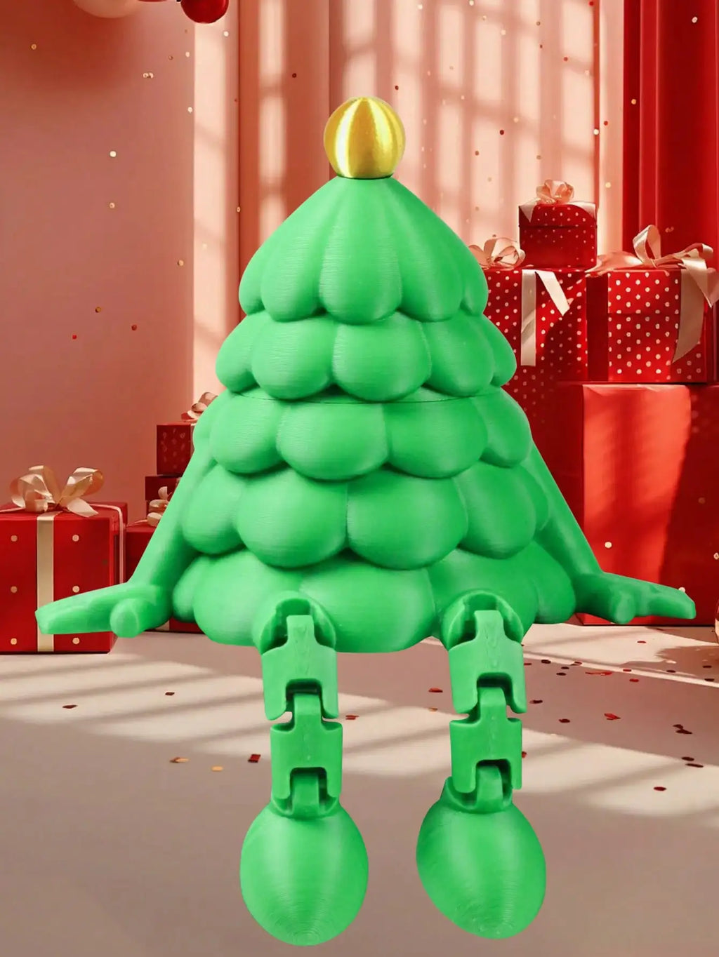 1 Sitting Christmas Tree 3D Printed Toy Ornament Storage Box Qme