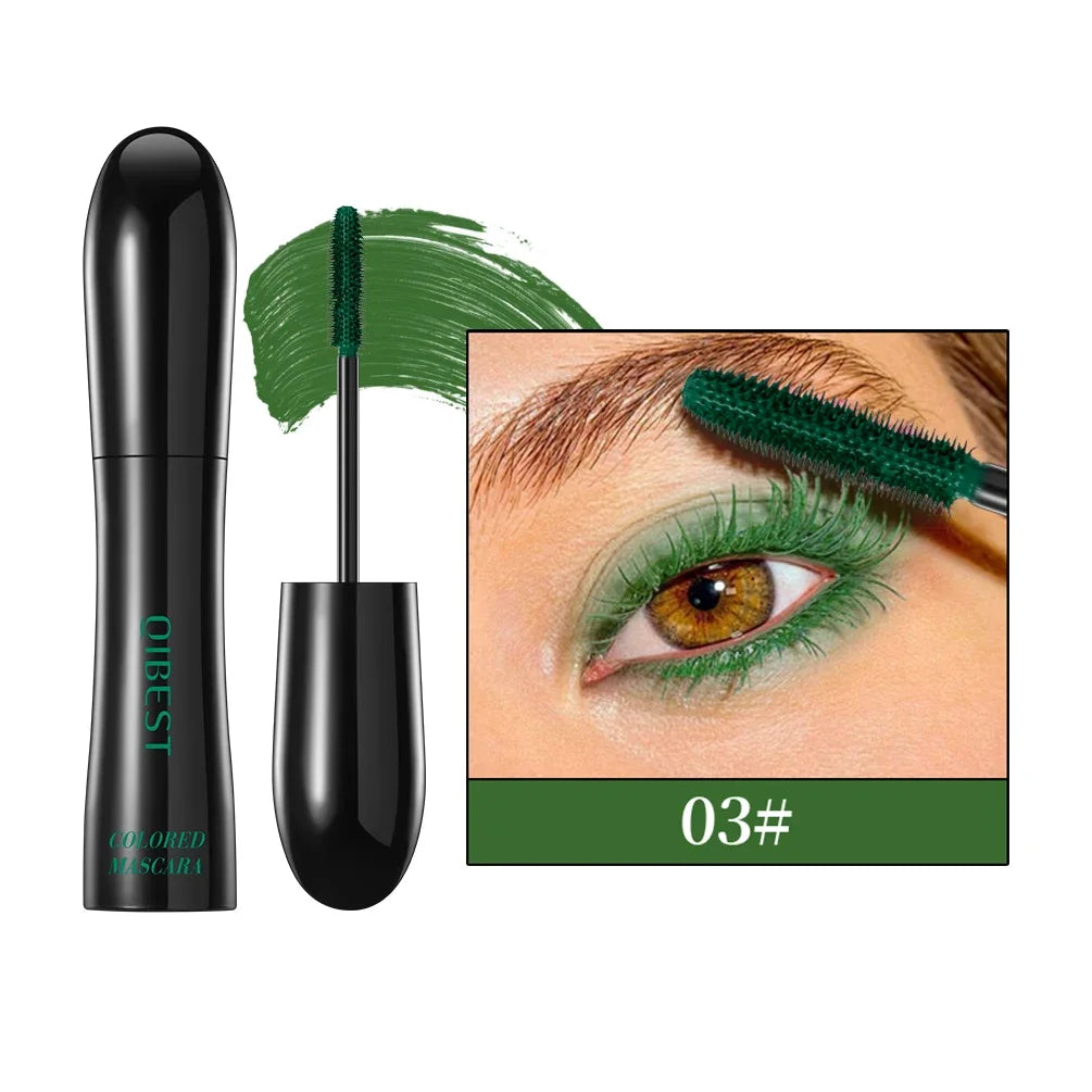 QIBEST Silk Mascara With Big Eyes,Strong And Lasting Black Mascara Extension,Waterproof and Non-caking,Prolonged Mascara Makeup Qme 03