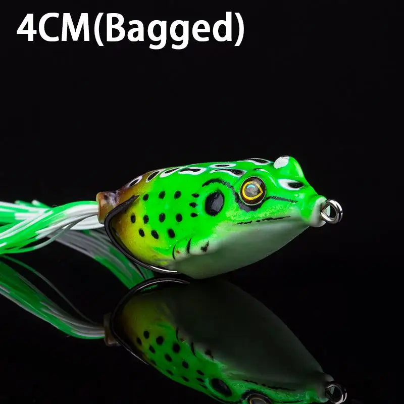 Frog Bait Plastic Fishing Lure Hooks Topwater Ray Artificial 3D Eyes Qme C 5g