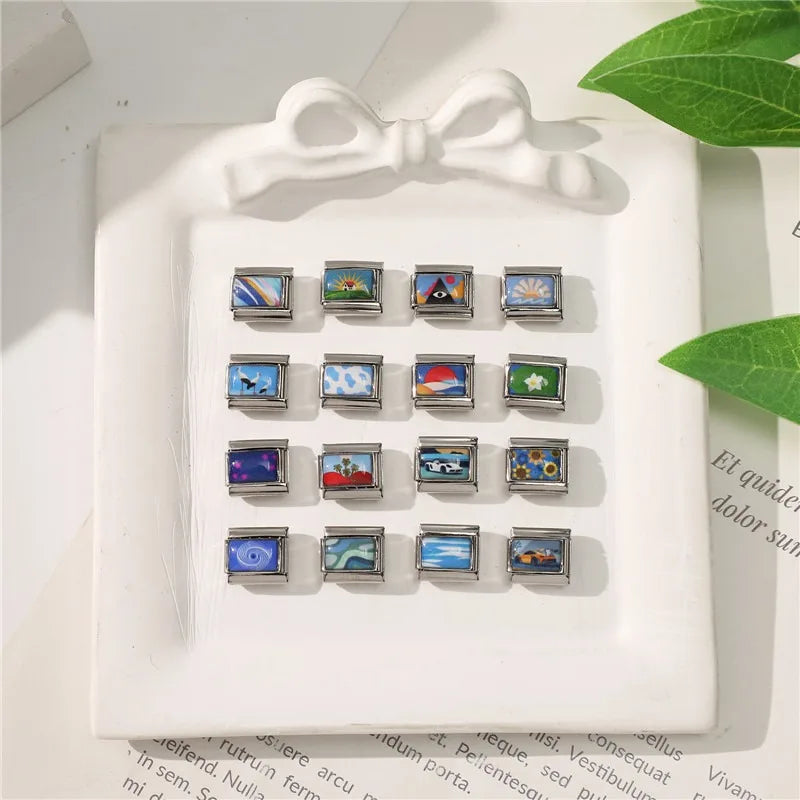 Vintage Car Fashion Classic Car Sport Car Colorful Italian Charms Fit 9mm Stainless Steel Women Bracelet DIY Jewelry Gift 2026 Qme