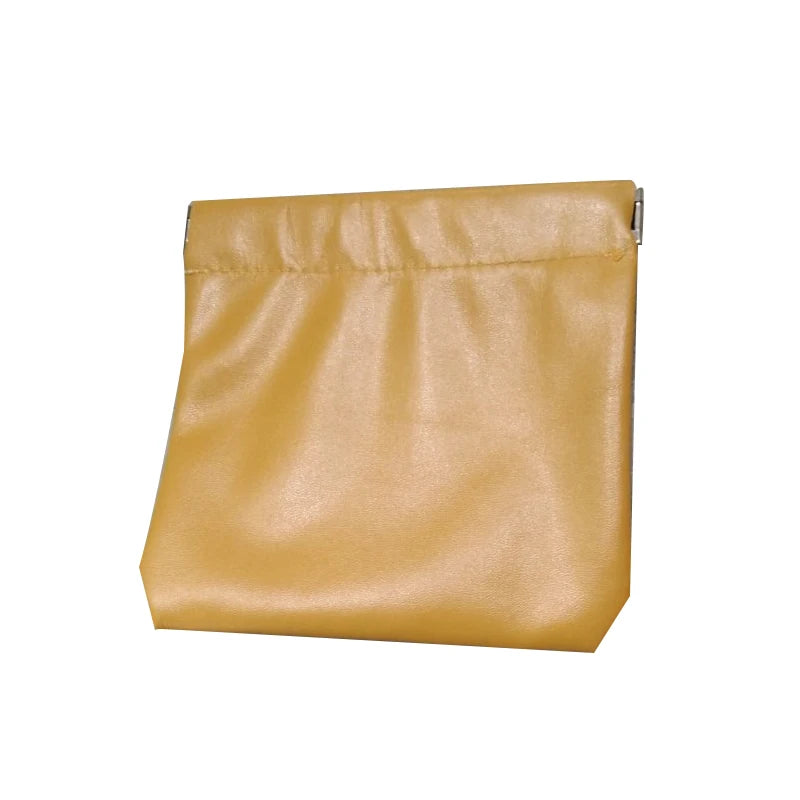 Jewelry Earphone Storage Pouch Pocket Cosmetic Bag Lipstick Leather Qme Orange