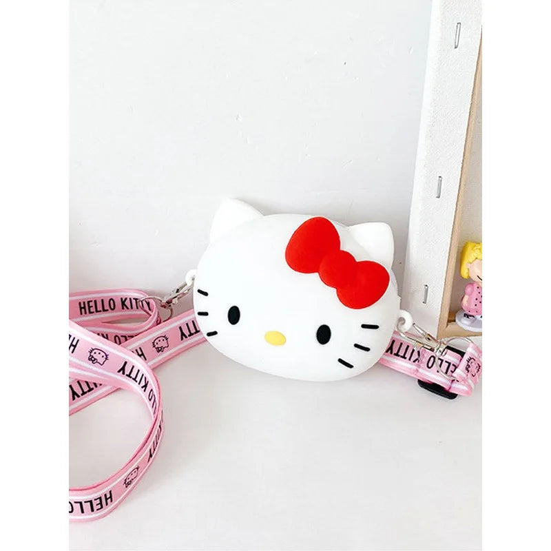 Hello Kitty Cartoon Coin Purse Cute, Instagram-Style Fashion Bag for Students Silicone Key Crossbody Bag Qme 7