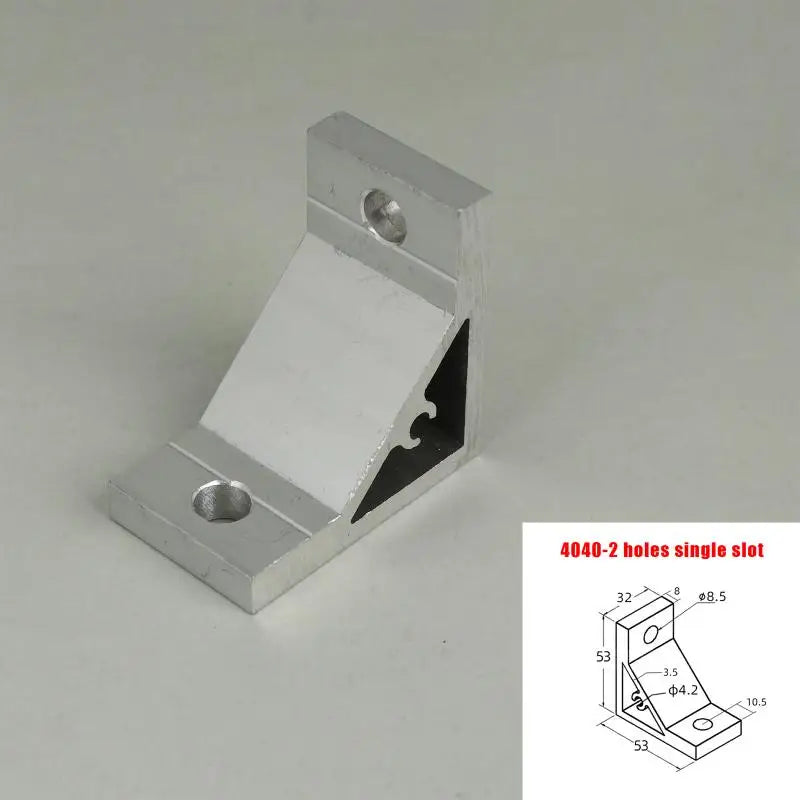 Cast Aluminum 90 Degree Angle Bracket for 20/30/40/45 Series Aluminum Profile Single-slot Connection Joint Industrial Fastener Qme 4040 2holes