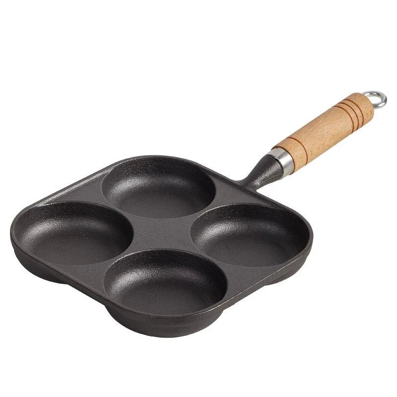 4-Hole Egg Frying Pan Nonstick Cookware Pans Omelet Pot Suitable Gas Qme
