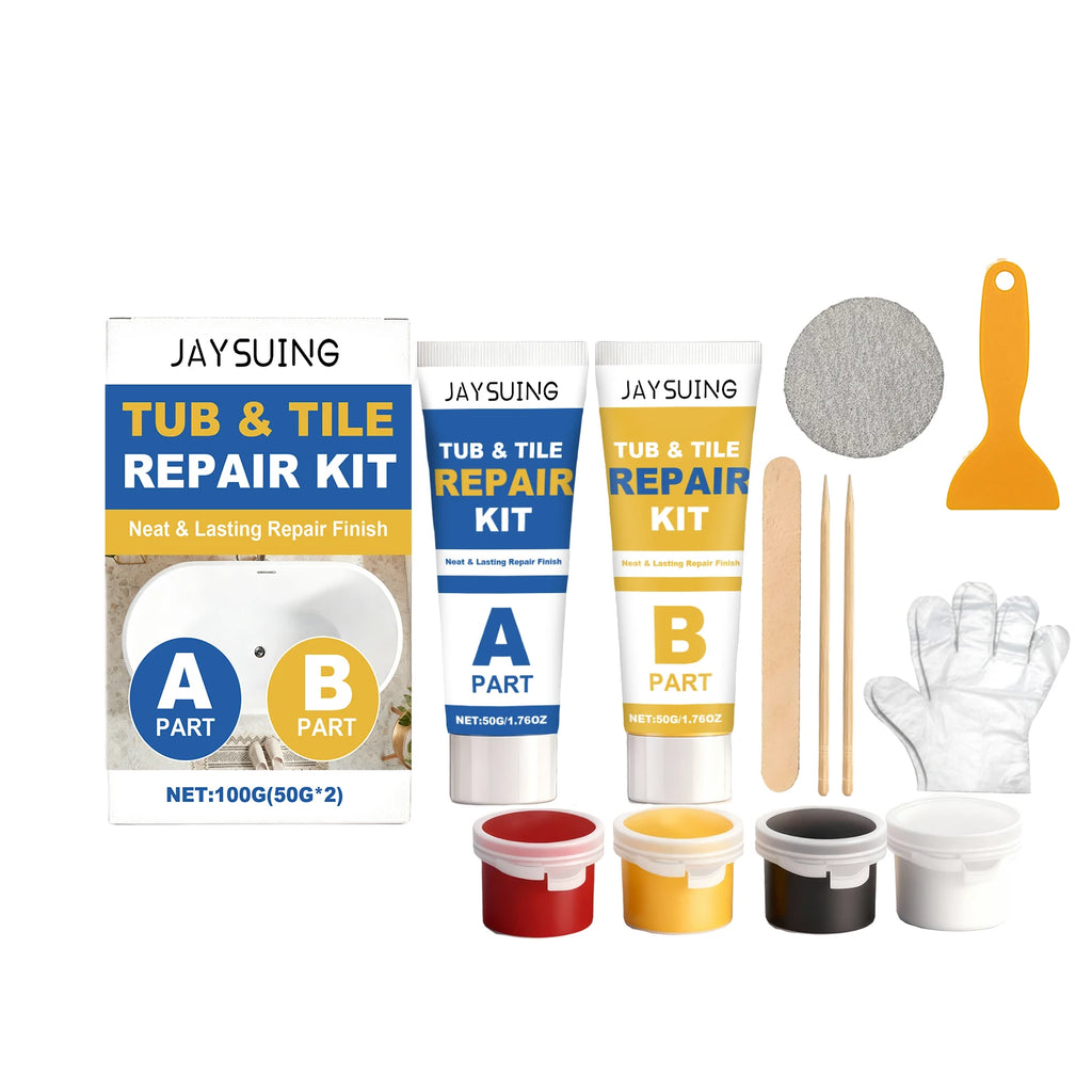 Tub & Tile Repair Kit Repair Damaged Tile Bathtub Fill Cracks Waterproof Stain-Resistant Ceramic Marble Crack Filler Sealing Set Qme 1 Set