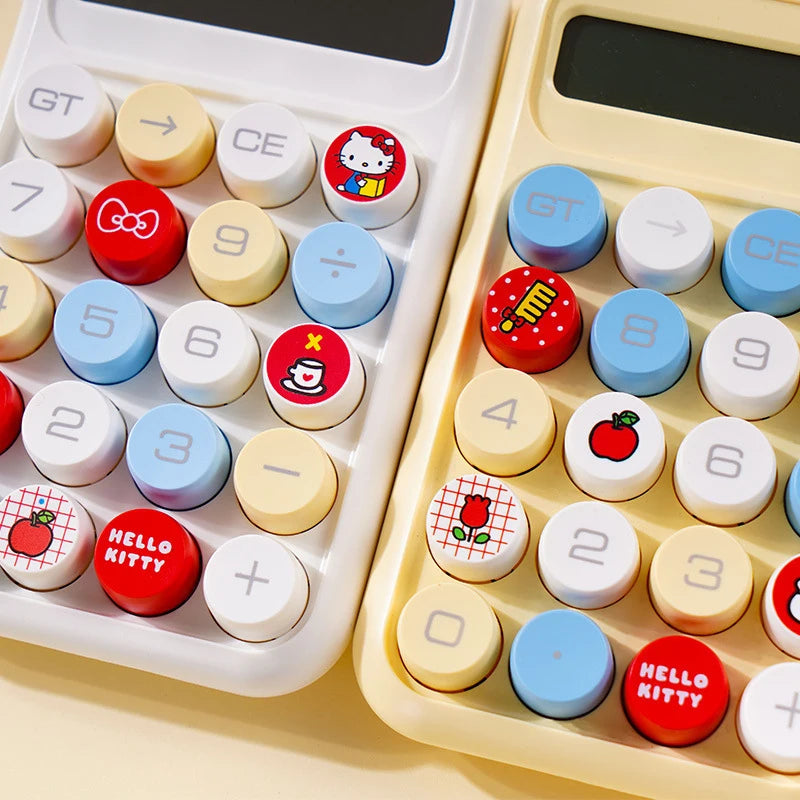 Hello Kitty Colorful Button Calculator Stylish Mechanical Buttons in Jelly-Like Colors For Students, Accountants,and Office Use Qme