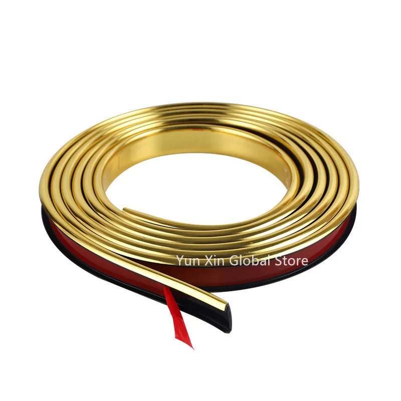 U-shaped Self-Adhesive Edge Banding Decorative Strip Wood Board Table Chair Protector Cover Furniture Seal Strip Home Decoration Qme Gold 12mm 5m