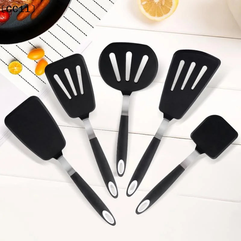 Frying Shovel Leaking Cooking Utensils Stainless Steel Silicone Qme