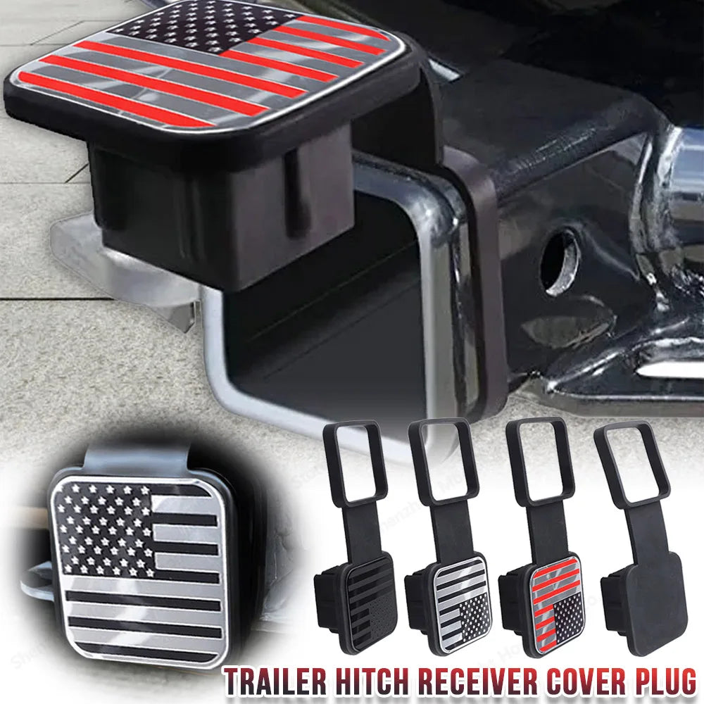 Rubber Trailer Hitch Receiver Cover Universal 2 Inch Tow Plug Tube Cap Protector for Mercedes RAM Receiver Auto Square Plug Qme