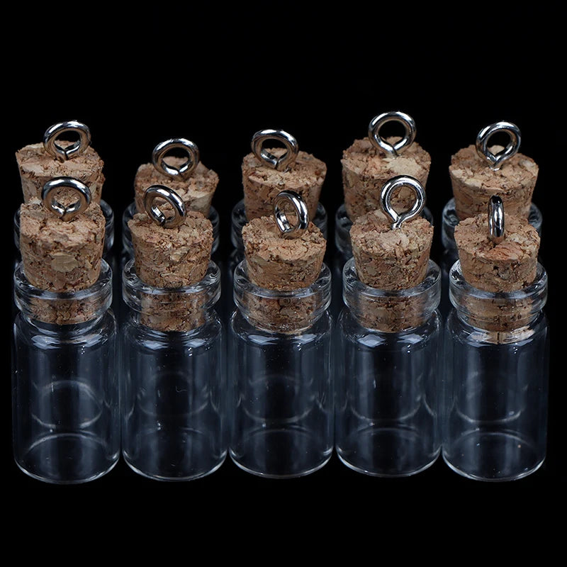 10Pcs Mini Glass Bottles Small Vials Cork Glass Jars Multi Usage Cork Wish Glass New Qme