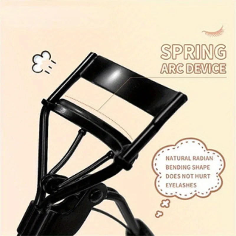 1 Portable Eyelash Curler Silicone Pad Stainless Steel Lashes Create Qme
