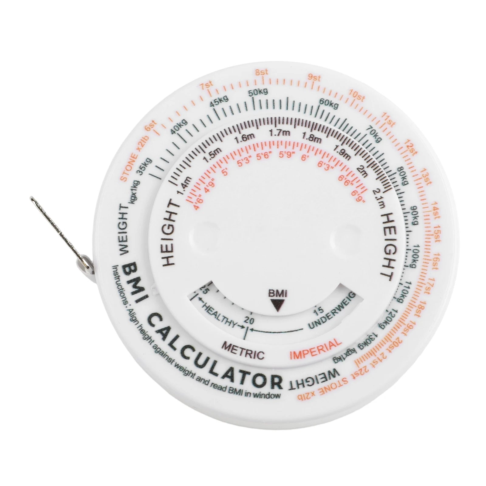 1 PC150cm BMI Body Mass Index Retractable Tape Calculator Diet Tape Measures Tools Multi-Functional BMI Tape Measure Qme