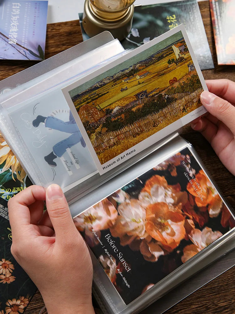 40 Pages/Book A6 Pocket Transparent Photo Postcard Organizer DIY Decorative Book Large Capacity Organizer Album Book Qme